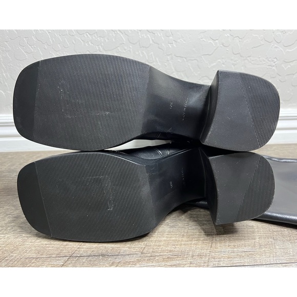 NEW STEVE MADDEN Fanatik Chunnky Heel boots Black Vegan Leather Size 10 - Picture 9 of 11
